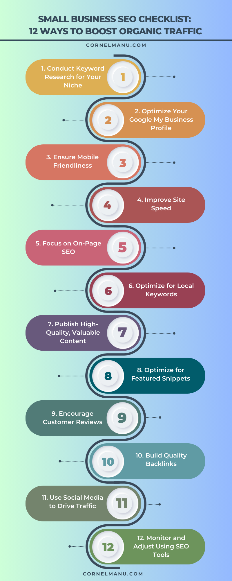 Infographic Small Business SEO Checklist 12 Ways to Boost Organic Traffic