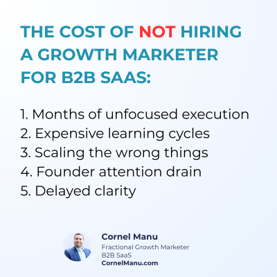 the cost of NOT hiring a growth marketer for B2B SaaS